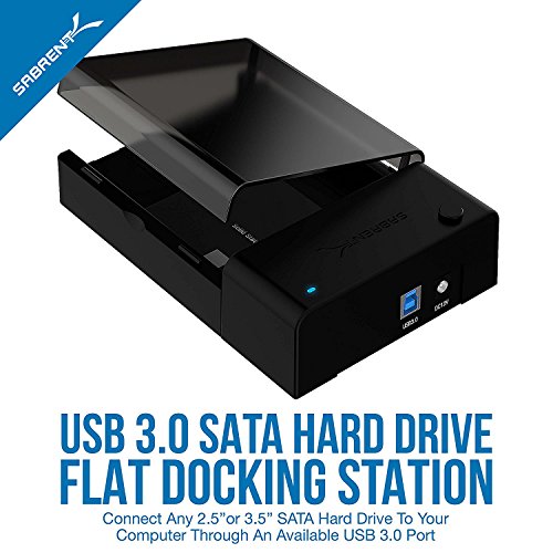 Sabrent USB 3.0 to SATA External Hard Drive Lay-Flat Docking Station