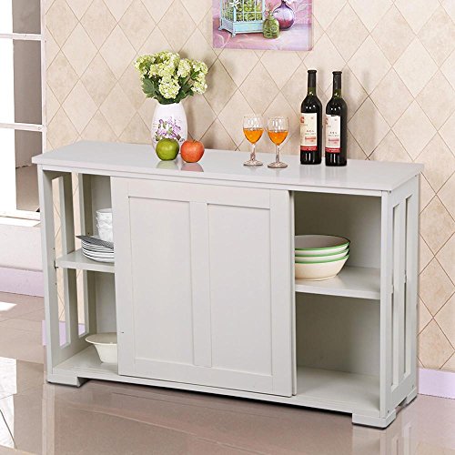 go2buy Antique White Stackable Sideboard Buffet Storage Cabinet with Sliding Door Kitchen Dining Room Furniture