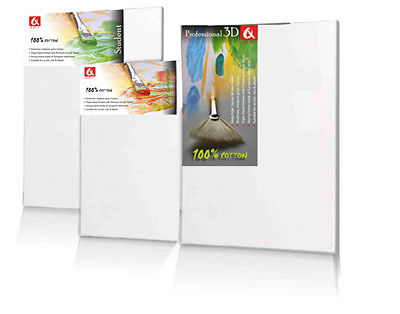 CANVAS ARTIST STRETCHED ACRYLIC PRIMED BOX FRAMED COTTON ART CRAFT BLANK CHUNKY