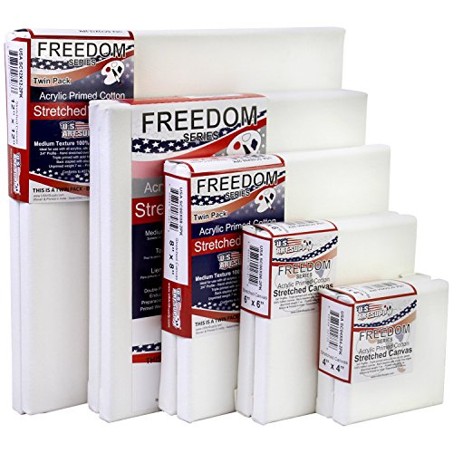 US Art Supply 8 x 10 inch Super Value Quality Acid Free Stretched Canvas 10-Pack – 3/4 Profile Primed Gesso (Super Value Pack of 10 Canvases)